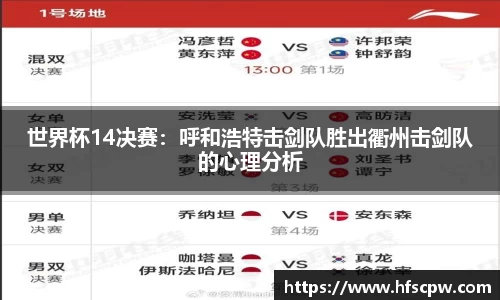世界杯14决赛：呼和浩特击剑队胜出衢州击剑队的心理分析